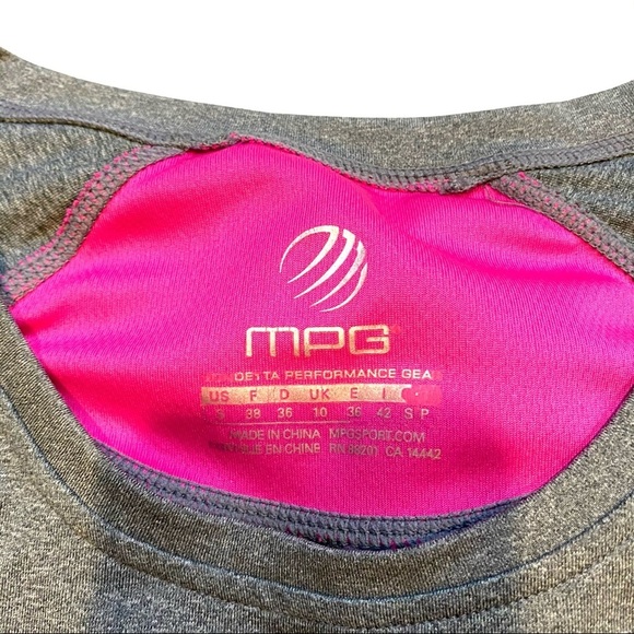 MPG Athletic Tee Vented Ruffle Detail Gray/Pink Women’s S Small - Picture 2 of 8